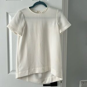 Madewell blouse with short sleeves. Cream crepe material. Size XS EUC